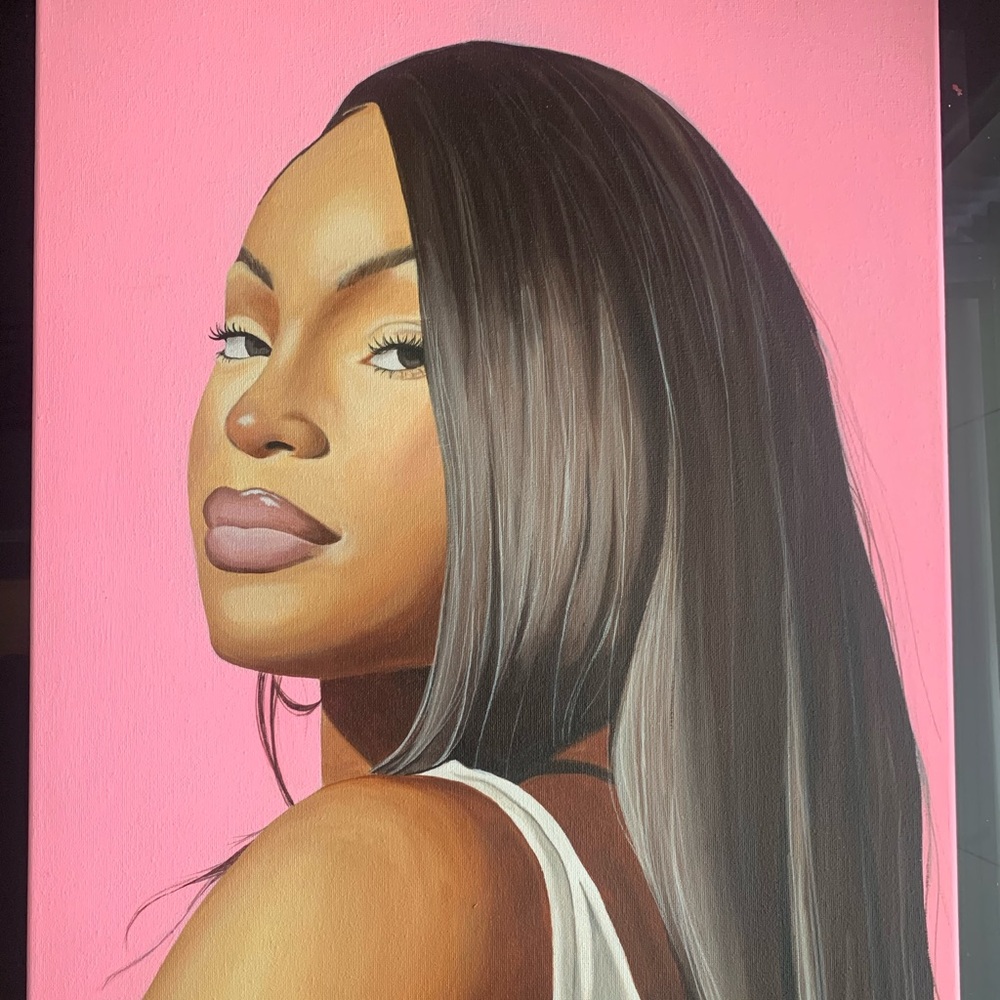 16x20 hand painted canvas Monaleo Portrait